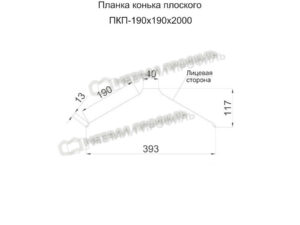 Металл Профиль Планка конька плоского 190х190х2000 (ПЭ-01-6029-0.45)