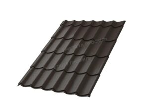 Металлочерепица МП Ламонтерра (VALORI-20-DarkBrown-0.5)