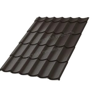 Металлочерепица МП Ламонтерра (VALORI-20-DarkBrown-0.5)