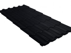 Grand Line Металлочерепица квинта плюс 0,45 Drap RAL 9005 черный