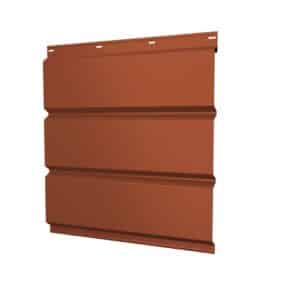 Софит металлический без перфорации 0,5 Satin Matt TX с пленкой RAL 8004 терракота