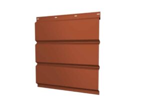Софит металлический без перфорации 0,45 Drap TX с пленкой RAL 8004 терракота
