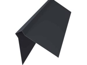 Планка конька плоского 220х50х220 0,5 Atlas X с пленкой RAL 7024 мокрый асфальт (3м)