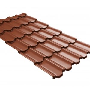 Grand Line Металлочерепица квинта плюс c 3D резом 0,45 Drap RAL 8004 терракота