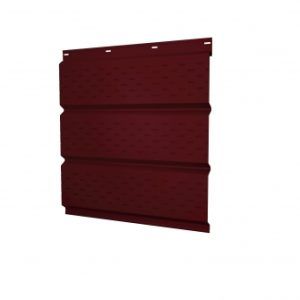Софит металлический полная перфорация 0,5 Satin Matt с пленкой RAL 3005 красное вино