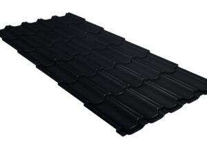 Grand Line Металлочерепица квинта плюс 0,45 Drap TX RAL 9005 черный