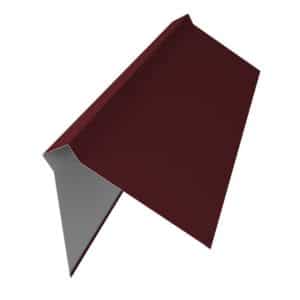 Планка конька плоского 220х50х220 0,4 PE с пленкой RAL 3005 красное вино (2м)