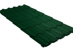 Grand Line Металлочерепица квинта плюс 0,45 Drap TX RAL 6005 зеленый мох