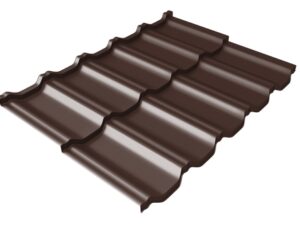 Grand Line Металлочерепица модульная квинта Uno c 3D резом 0,5 Satin Мatt RAL 8017 шоколад