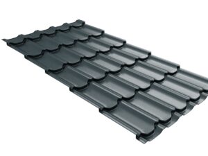 Grand Line Металлочерепица квинта плюс 0,5 Satin Matt TX RAL 7016 антрацитово-серый