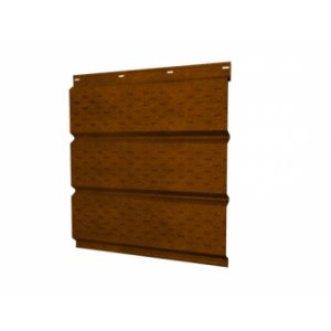 Софит металлический полная перфорация 0,45 Print Elite с пленкой Golden Wood TwinColor