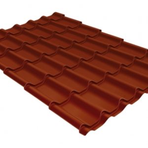 Металлочерепица классик Grand Line 0,5 PurLite Matt RAL 8004 терракота