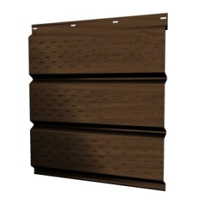 Софит металлический полная перфорация 0,45 Print Elite с пленкой Choco Wood TwinColor
