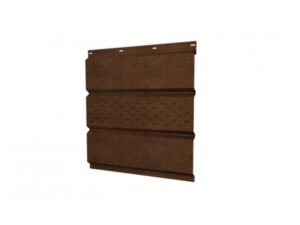 Софит металлический центральная перфорация 0,45 Print Elite с пленкой Antique Wood TwinColor