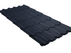 Grand Line Металлочерепица квинта плюс 0,5 PurPro Matt 275 RAL 7024 мокрый асфальт