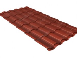 Grand Line Металлочерепица кредо 0,45 Drap TX RAL 8004 терракота