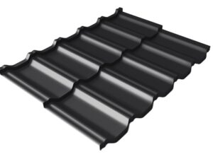 Grand Line Металлочерепица модульная квинта Uno c 3D резом 0,5 Satin Мatt RAL 9005 черный
