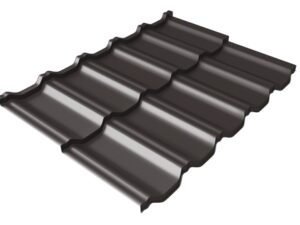 Grand Line Металлочерепица модульная квинта Uno c 3D резом 0,45 PE RR 32 темно-коричневый