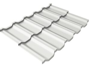 Grand Line Металлочерепица модульная квинта Uno c 3D резом 0,5 Satin RAL 9003 сигнальный белый