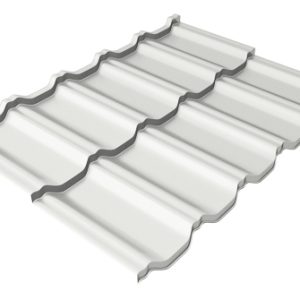 Grand Line Металлочерепица модульная квинта Uno c 3D резом 0,5 Satin RAL 9003 сигнальный белый