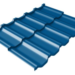Grand Line Металлочерепица модульная квинта Uno c 3D резом 0,5 Satin RAL 5005 сигнальный синий