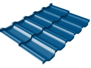 Grand Line Металлочерепица модульная квинта Uno c 3D резом 0,45 PE RAL 5002 ультрамариново-синий
