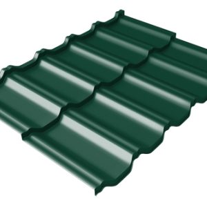 Grand Line Металлочерепица модульная квинта Uno c 3D резом 0,45 PE RAL 6005 зеленый мох