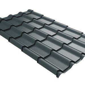 Grand Line Металлочерепица камея 0,5 Satin Matt TX RAL 7016 антрацитово-серый