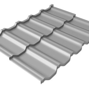 Grand Line Металлочерепица модульная квинта Uno c 3D резом 0,5 Satin RAL 7004 сигнальный серый