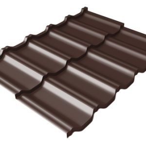 Grand Line Металлочерепица модульная квинта Uno c 3D резом 0,5 Satin RAL 8017 шоколад