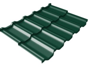 Grand Line Металлочерепица модульная квинта Uno c 3D резом 0,5 Satin RAL 6005 зеленый мох