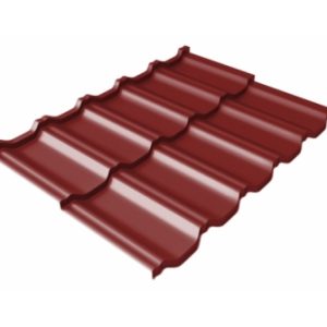 Grand Line Металлочерепица модульная квинта Uno c 3D резом 0,5 Satin RAL 3011 коричнево-красный