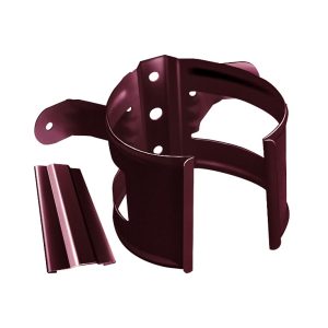 Хомут трубы металлический на дерево Grand Line ПВХ бордо (RAL 3005)