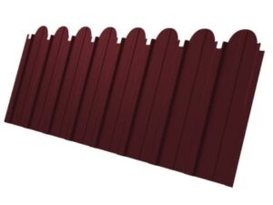 Профнастил C10A фигурный 0,5 Satin с пленкой RAL 3005 красное вино