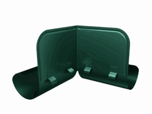 Ограничитель перелива угловой GL PU 125/90 RAL 6005 зеленый мох