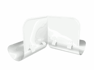 Ограничитель перелива угловой GL PU 125/90 RAL 9003 сигнальный белый