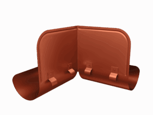 Ограничитель перелива угловой GL PU 125/90 RAL 8004 терракота